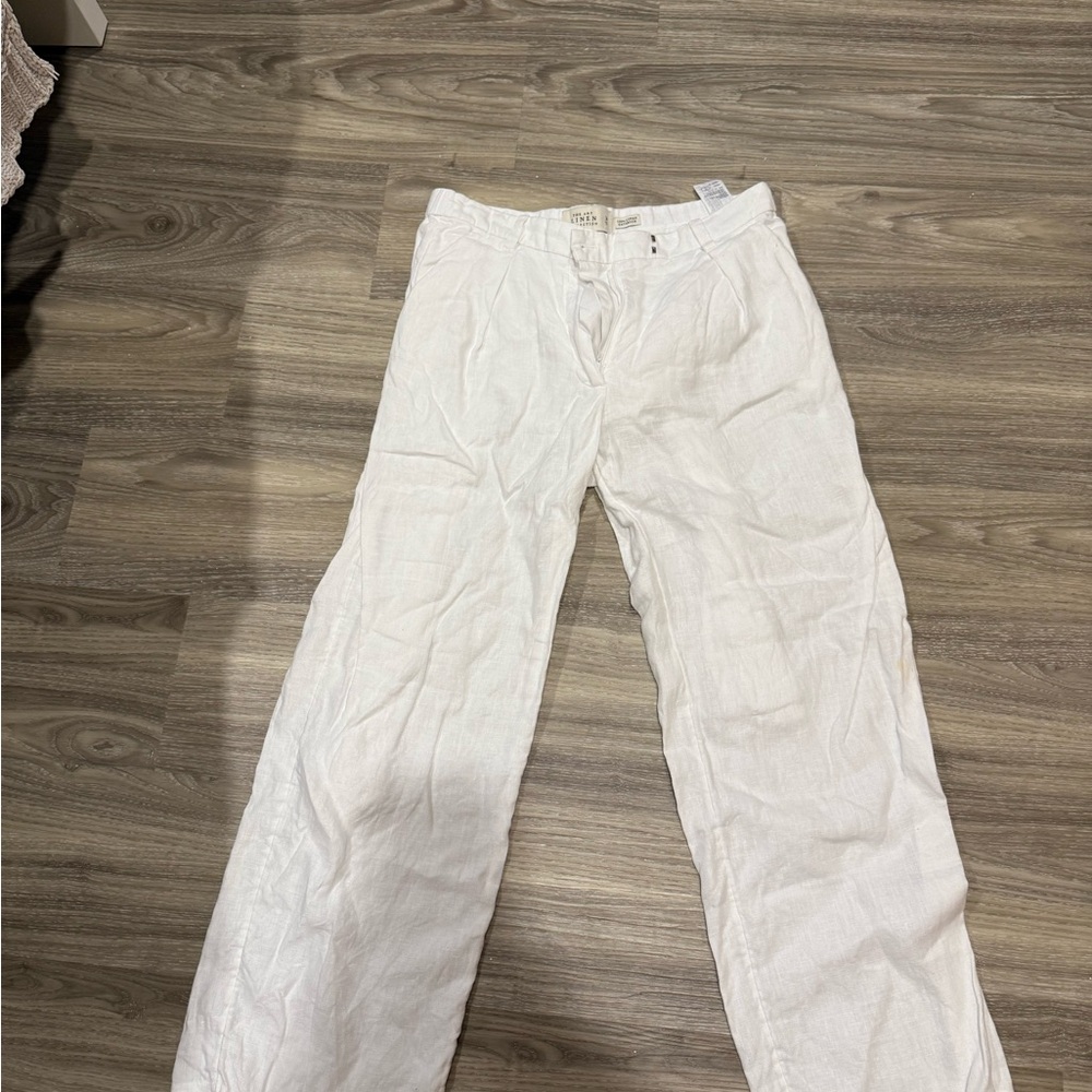 Abercrombie & Fitch Cream Linen Pants